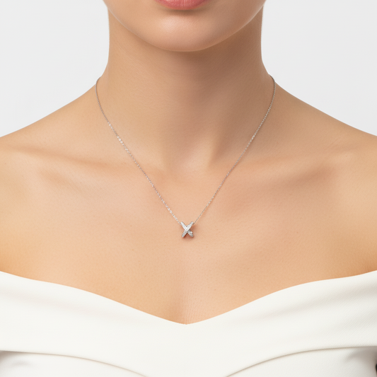 Cross-Shaped Diamond Necklace