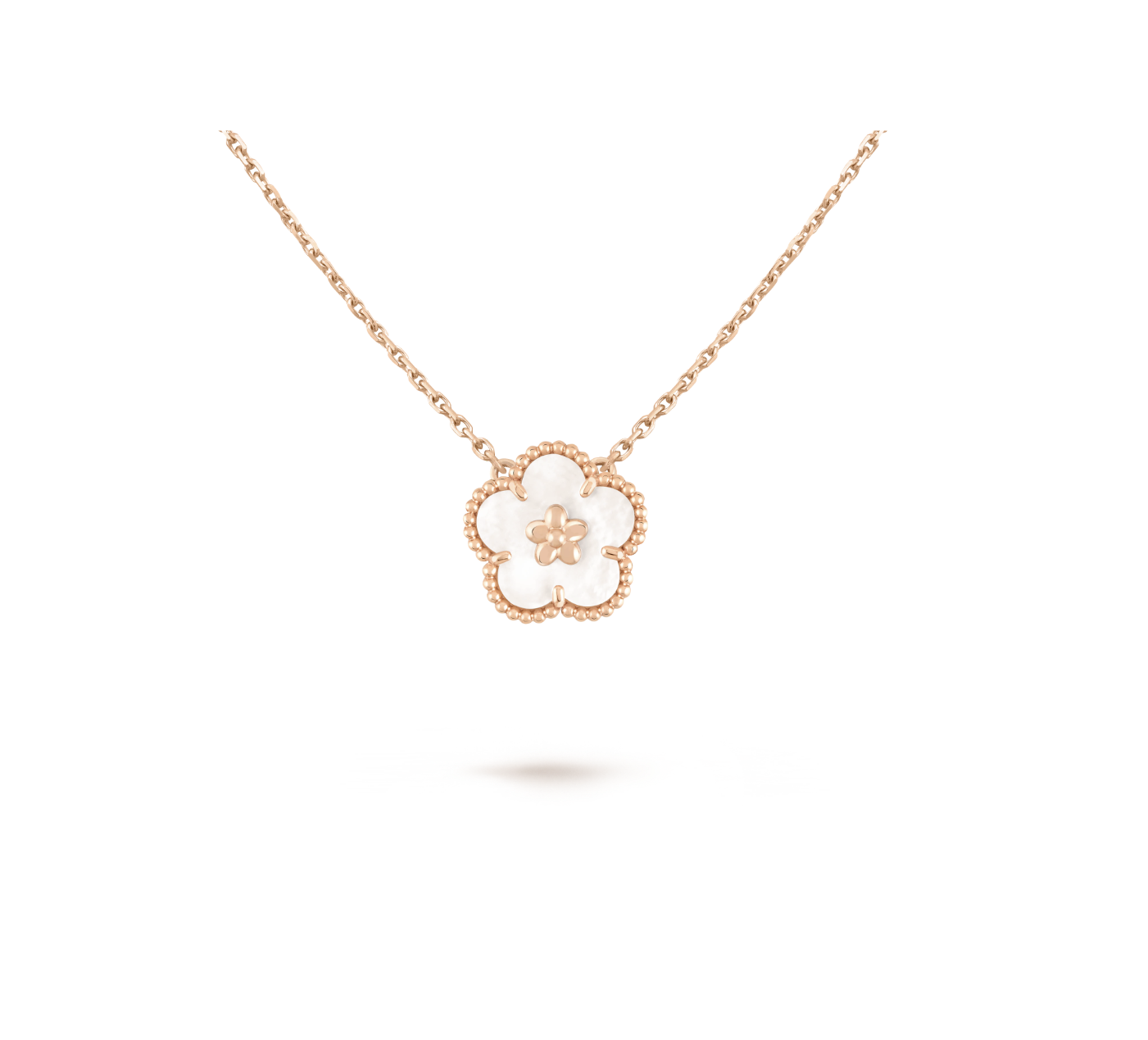 Mother-of-Pearl Plum Blossom Necklace