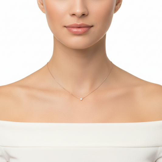 Diamond Dewdrop Solitaire Necklace