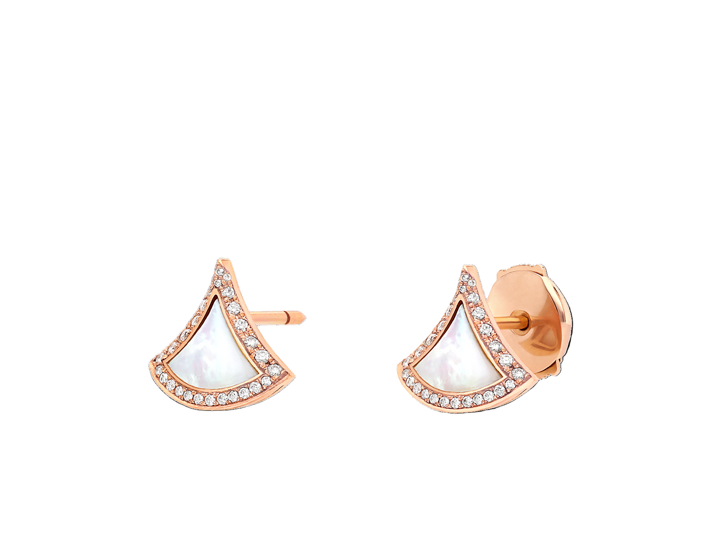 Scallop Diamond Stud Earrings