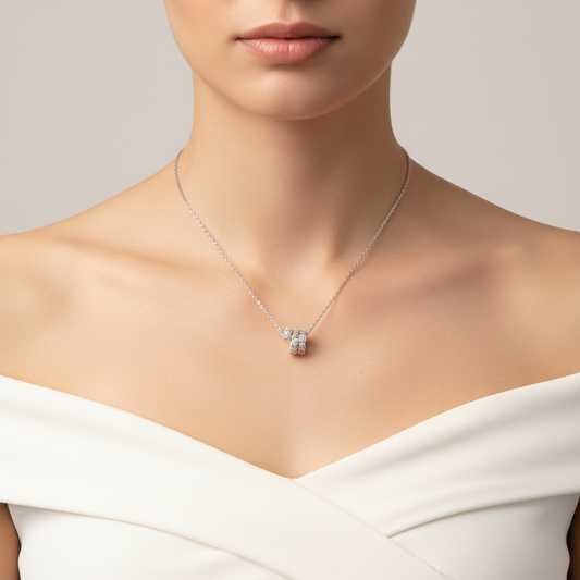 Full Diamond Serpentine Ring Necklace