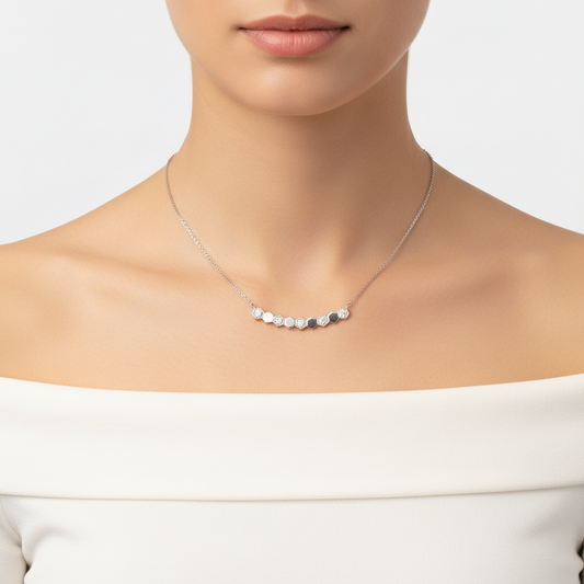 Honeycomb Diamond Smile Necklace