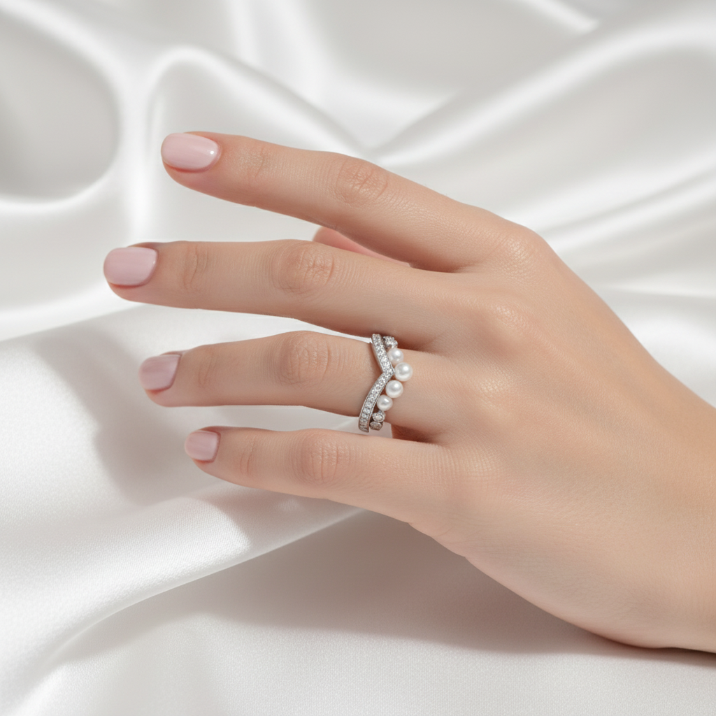 Pearl and Diamond Ring