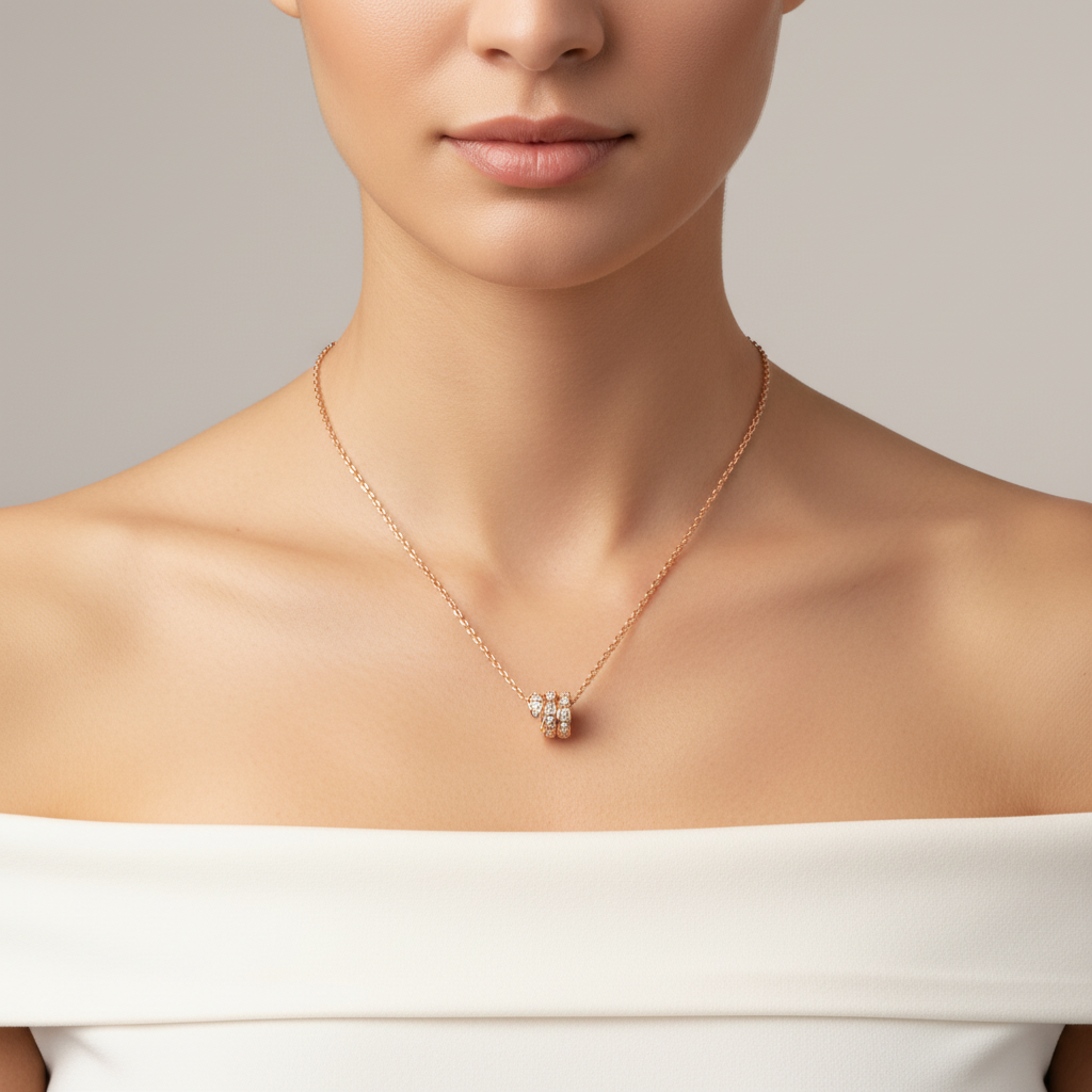 Full Diamond Serpentine Ring Necklace