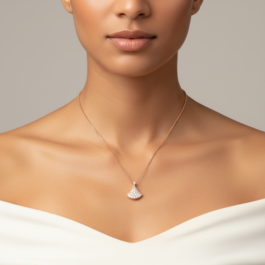 Diamond Fan Shimmer Necklace