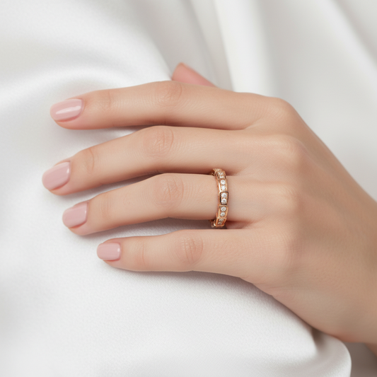 Full Diamond Snake-Scale Ring