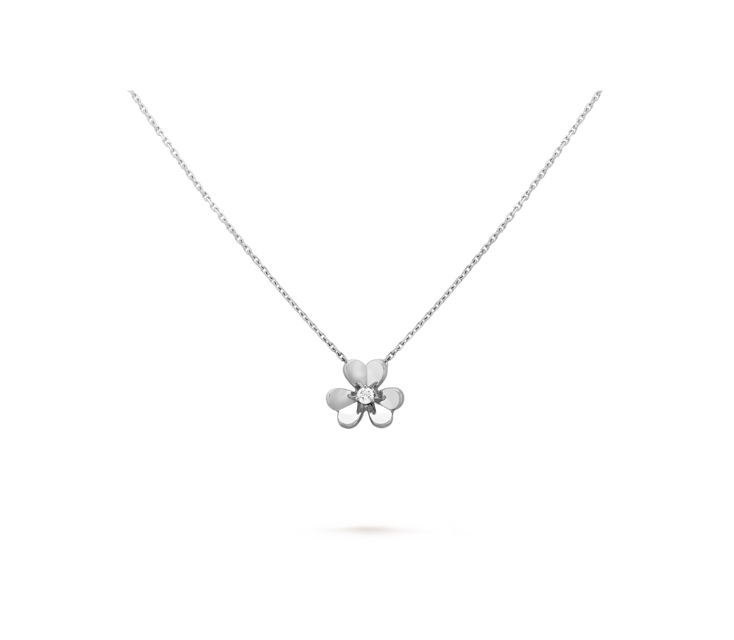 Single Diamond Clover Necklace