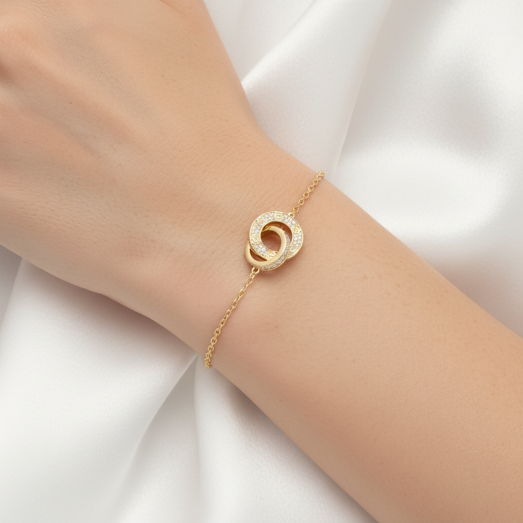 Double Ring Diamond Bracelet