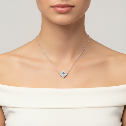 Aquamarine Diamond Necklace