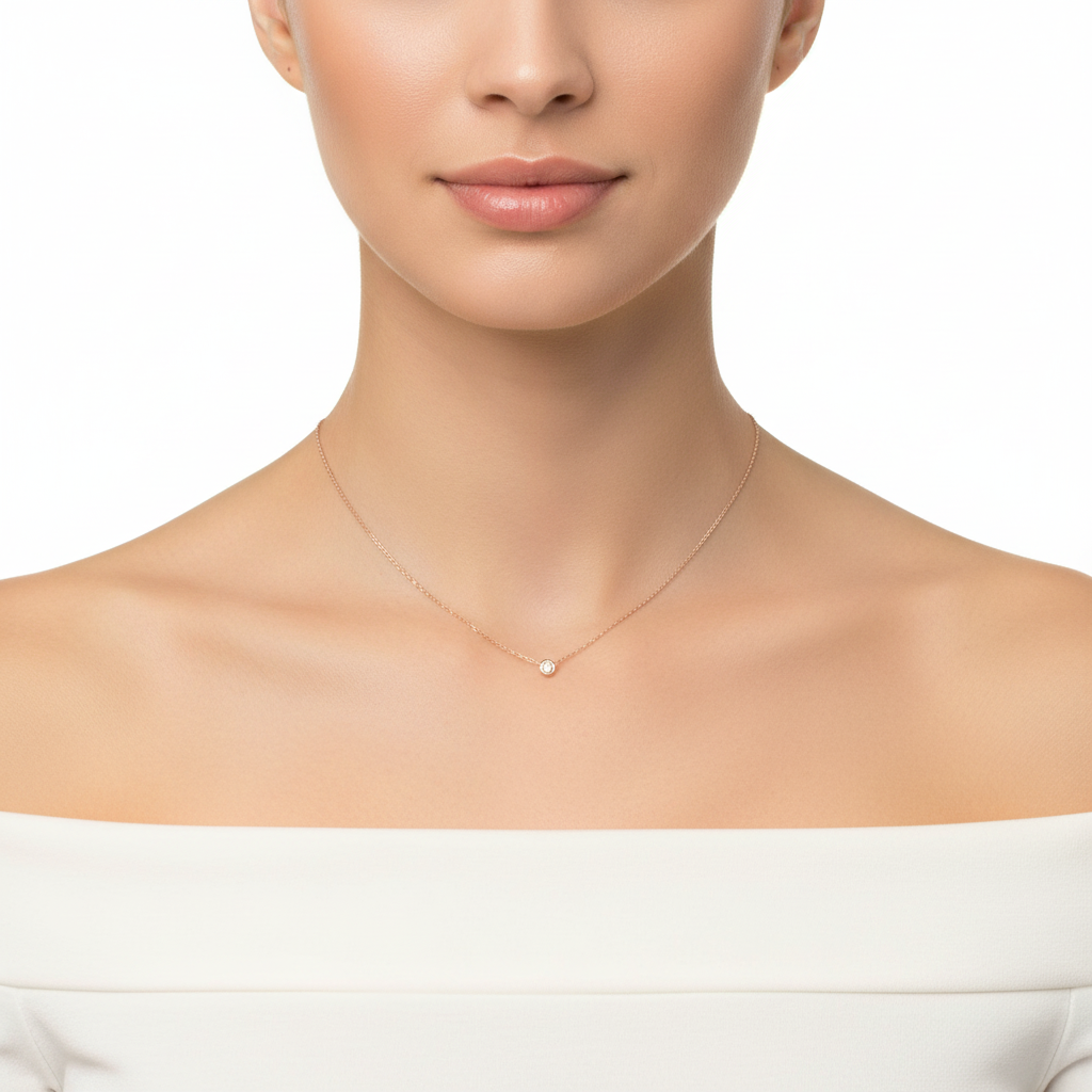 Diamond Dewdrop Solitaire Necklace