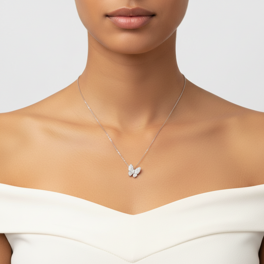 Diamond Butterfly Necklace