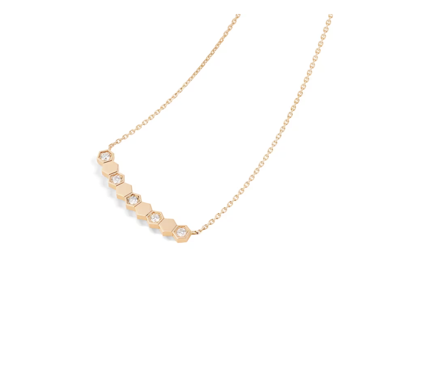 Honeycomb Diamond Smile Necklace