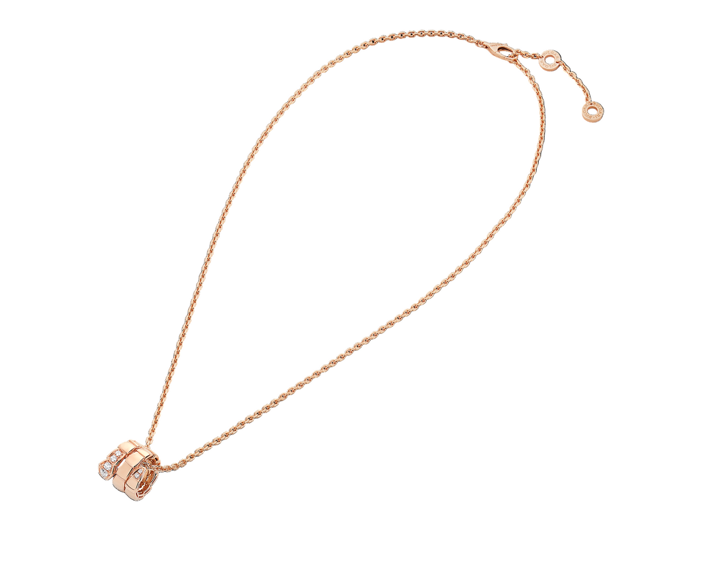 Rose Gold Snake-Inspired Circular Necklace