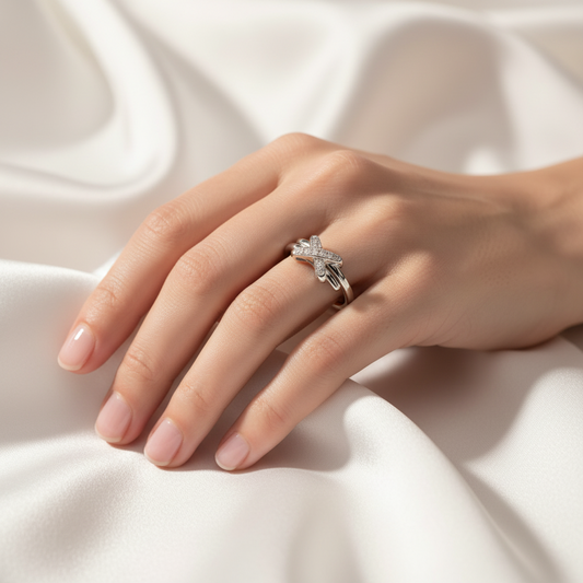 Cross-Over Diamond Ring