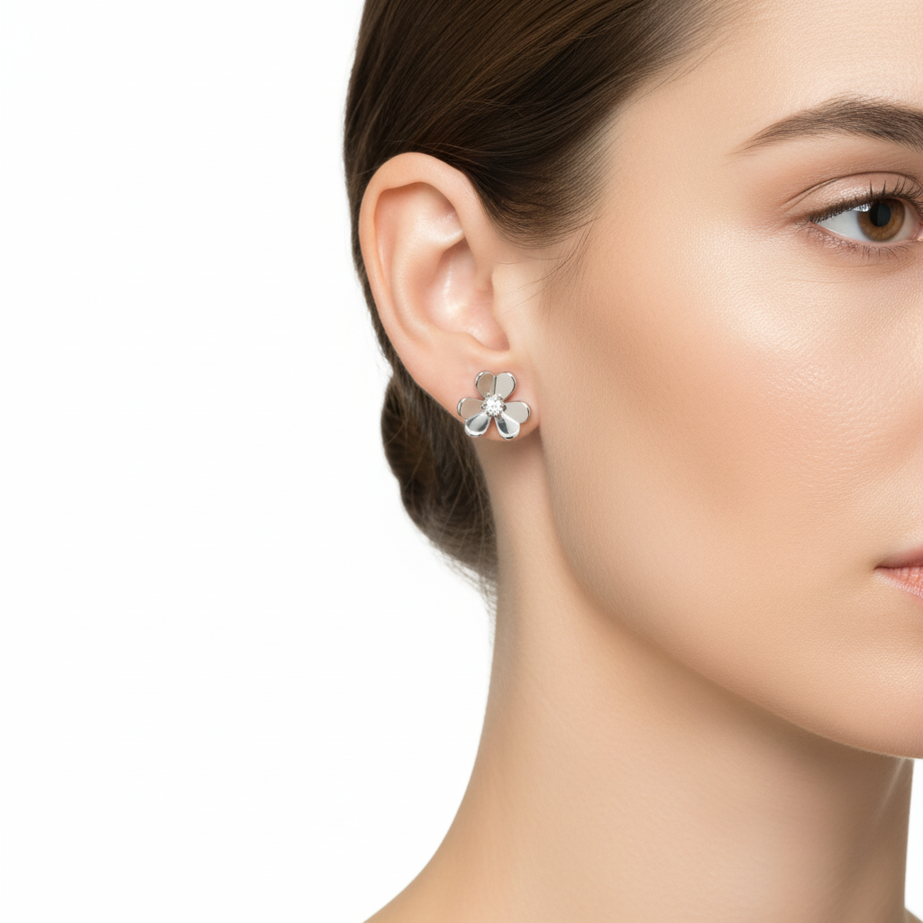Clover Diamond Stud Earrings