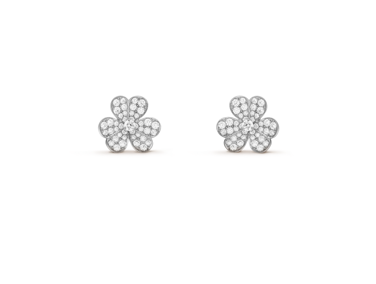 Full Diamond Four-Leaf Clover Earrings