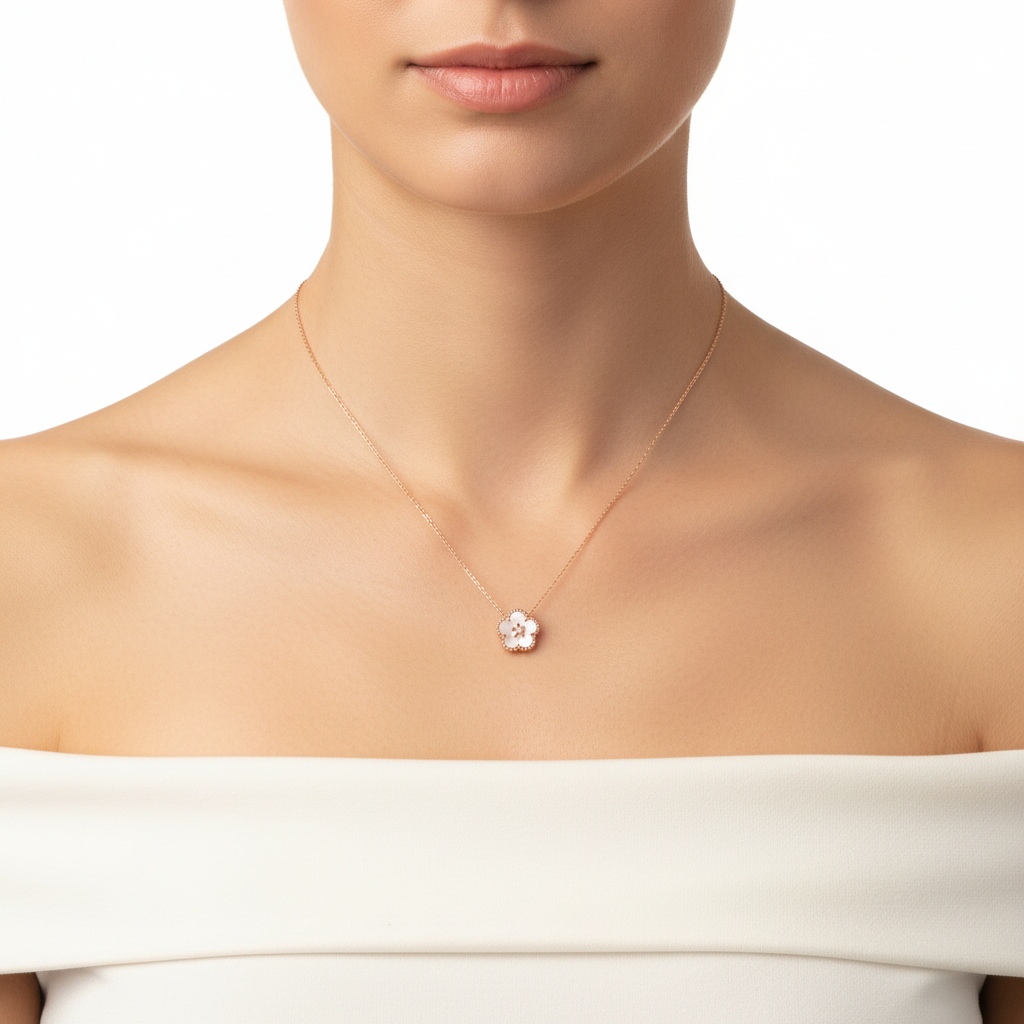 Mother-of-Pearl Plum Blossom Necklace