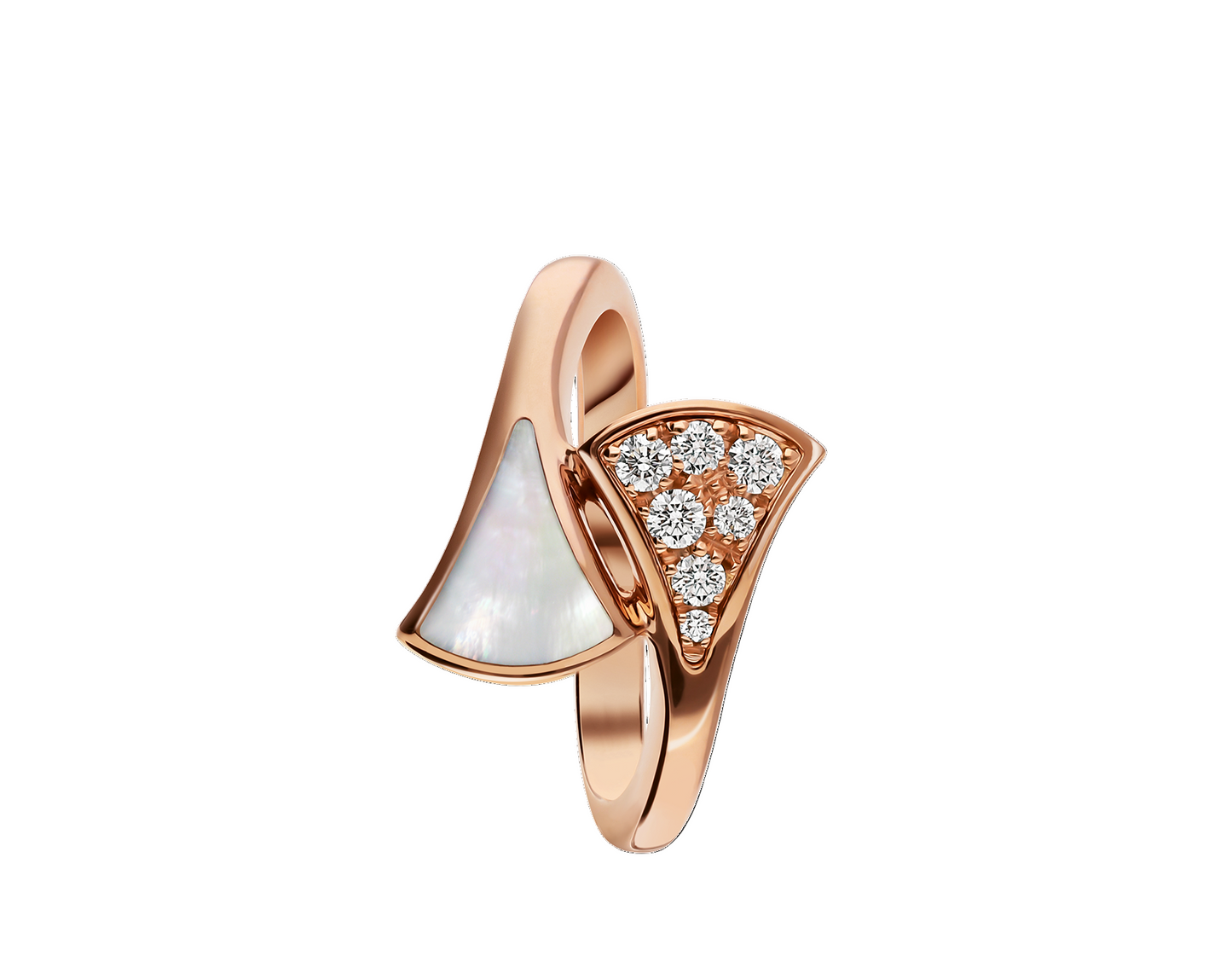 Double-Fan Full-Diamond Ring