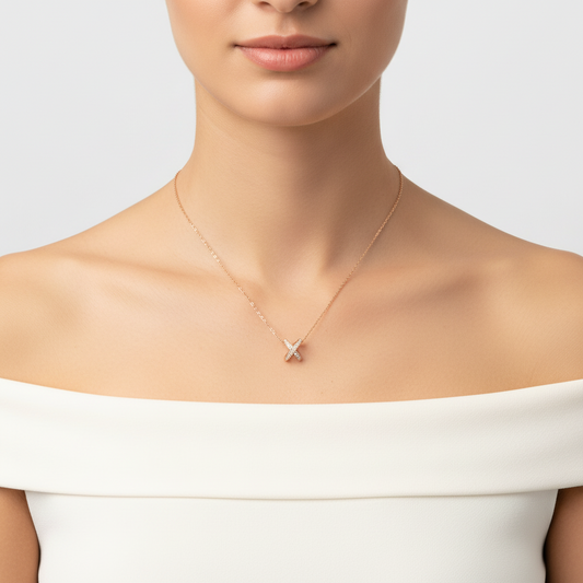 Cross-Shaped Diamond Necklace
