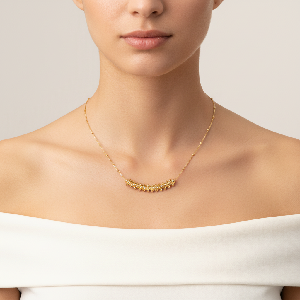 Spiked Arc Rivet Necklace