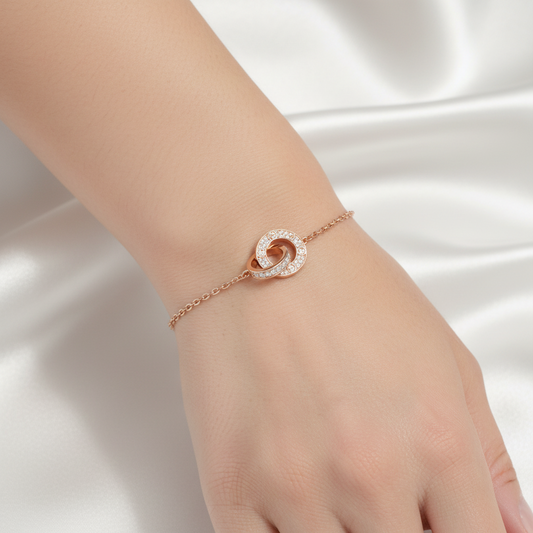 Double Ring Diamond Bracelet
