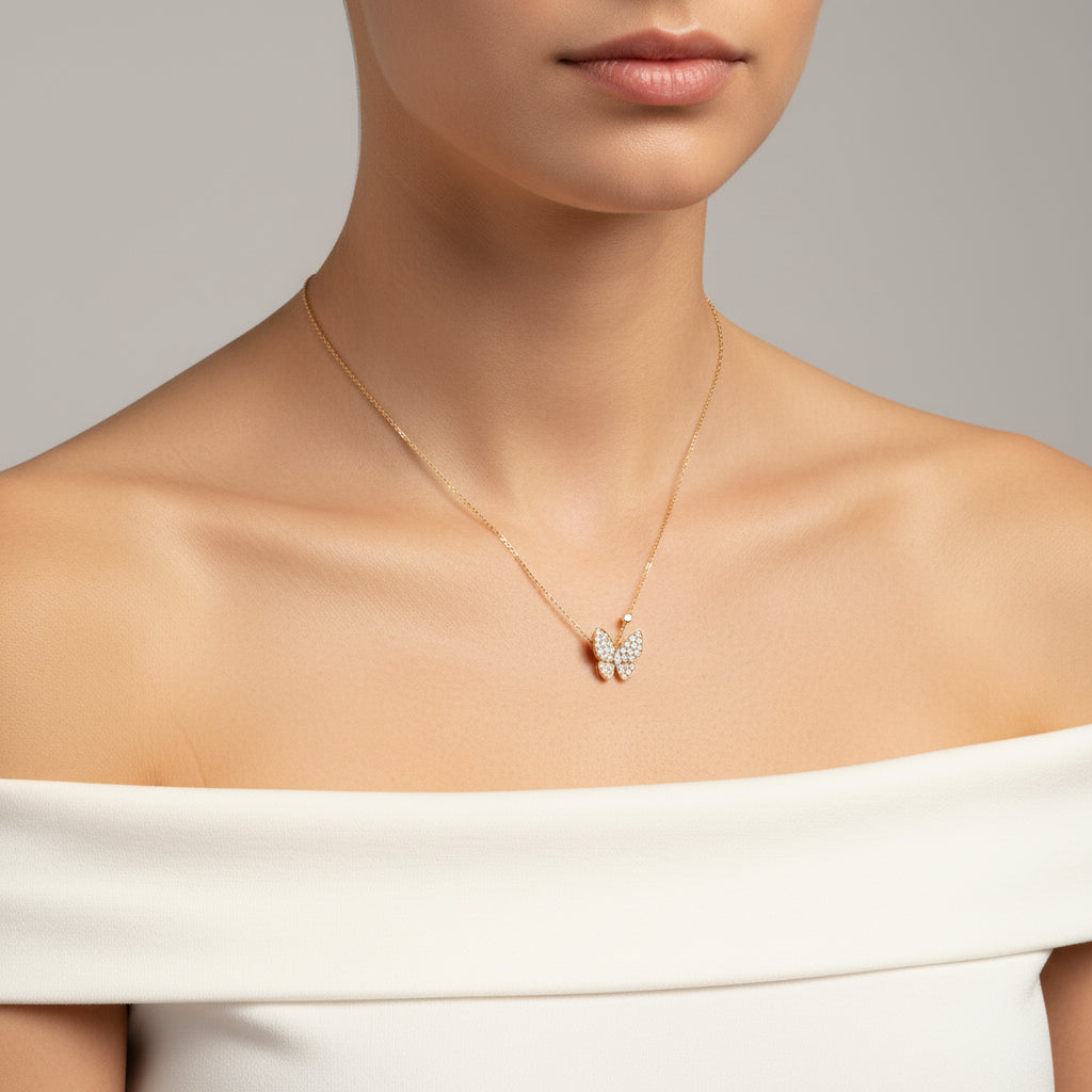 Diamond Butterfly Necklace