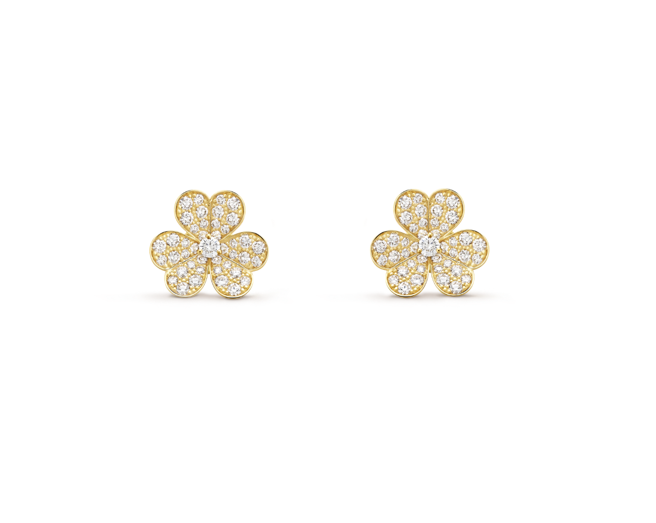 Full Diamond Four-Leaf Clover Earrings