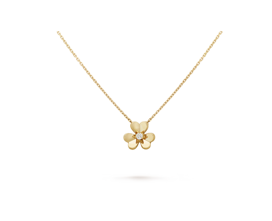 Single Diamond Clover Necklace