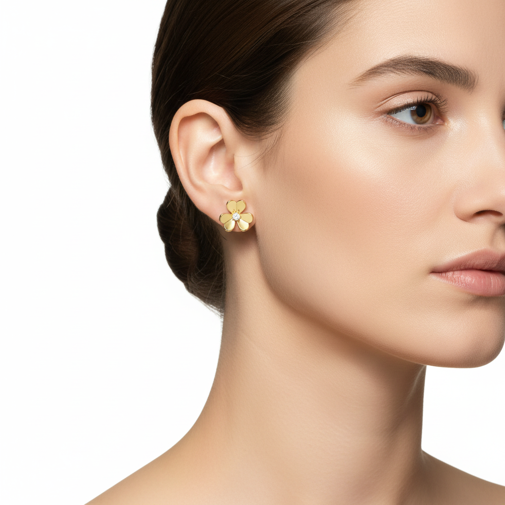 Clover Diamond Stud Earrings