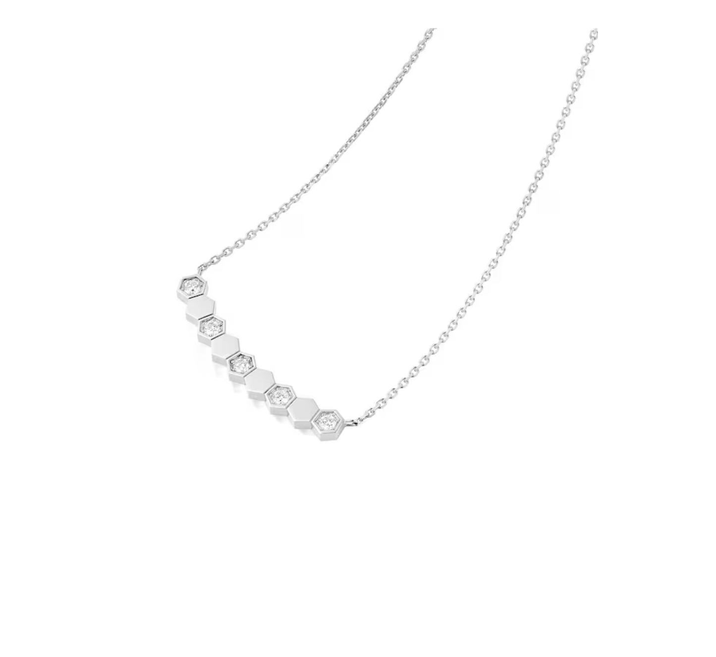 Honeycomb Diamond Smile Necklace
