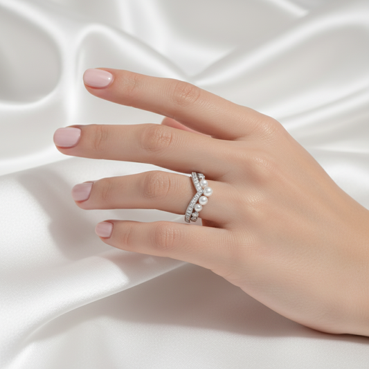 Pearl and Diamond Ring